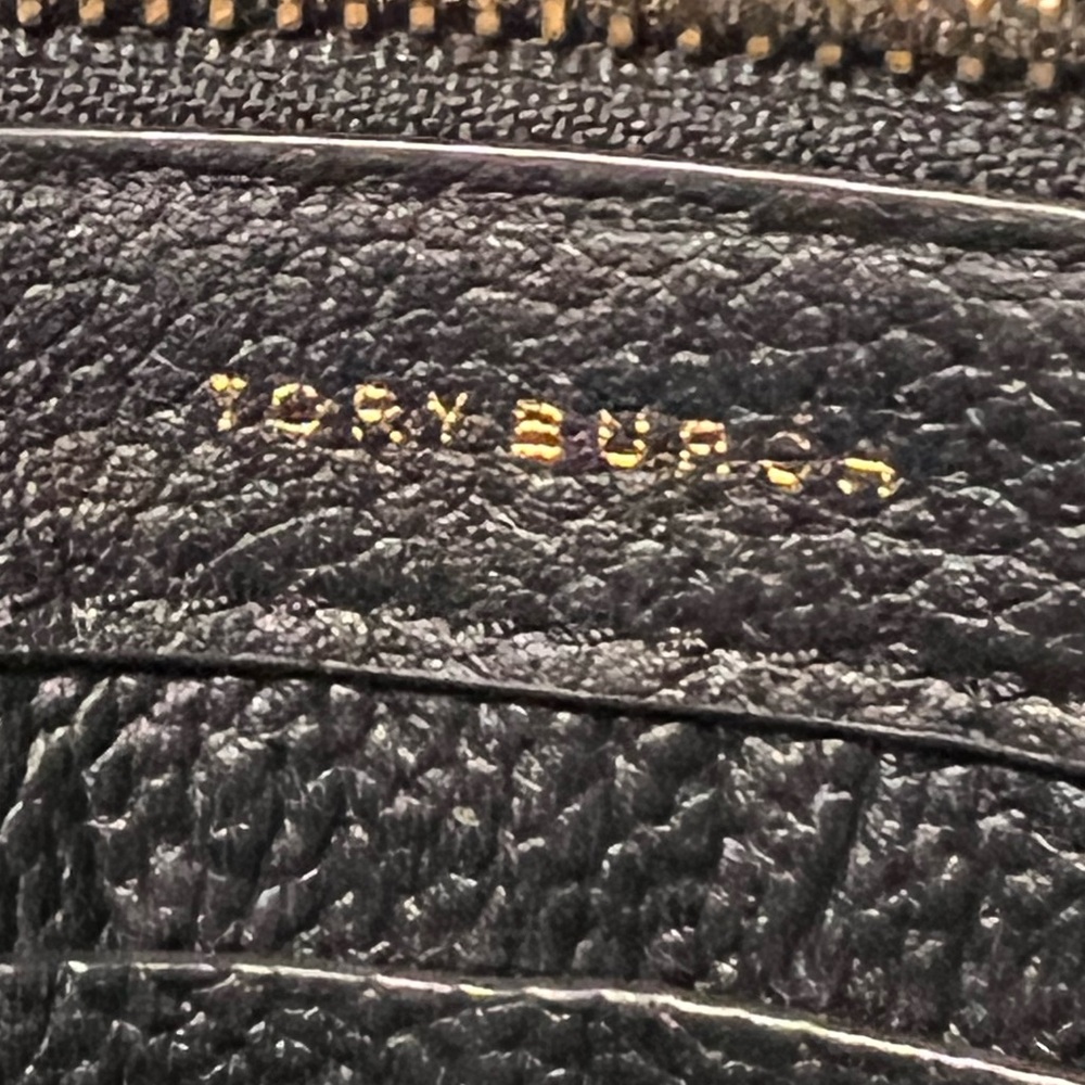 Tory Burch CARSON Black Leather Zip Top Crossbody Handbag Bag - Picture 8 of 13